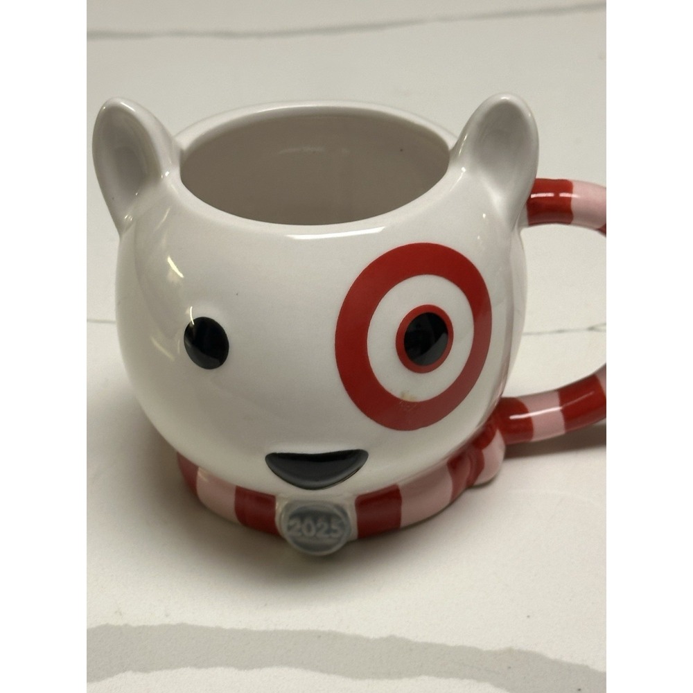 NWT 18oz Target Bullseye Mug - Red & White Christmas Dog with Scarf Wondershop